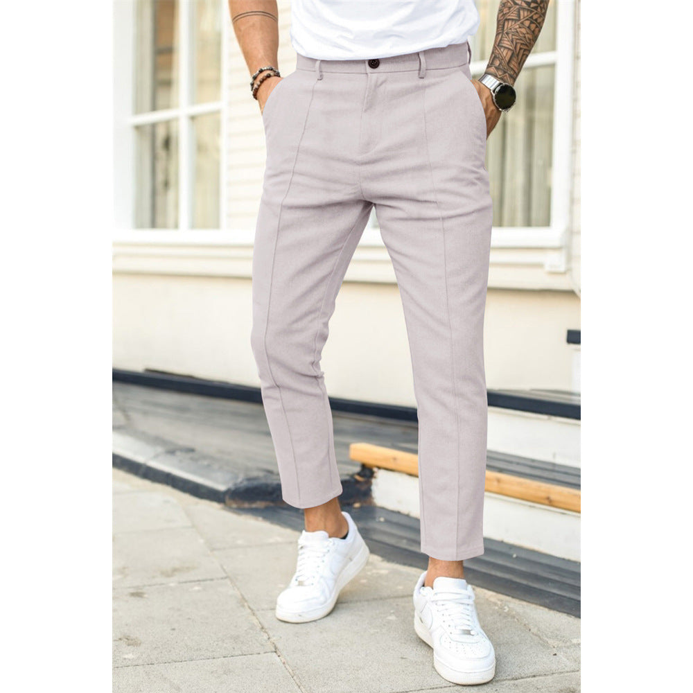 DoubleLine – Casual Broek met Vouwplooi