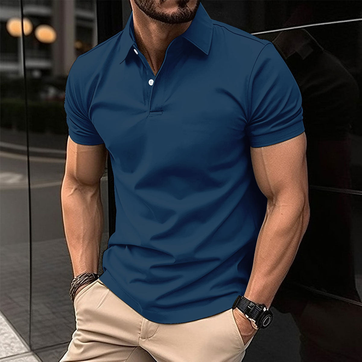 BreezePolo – Stijlvol Poloshirt met Knoopaccent