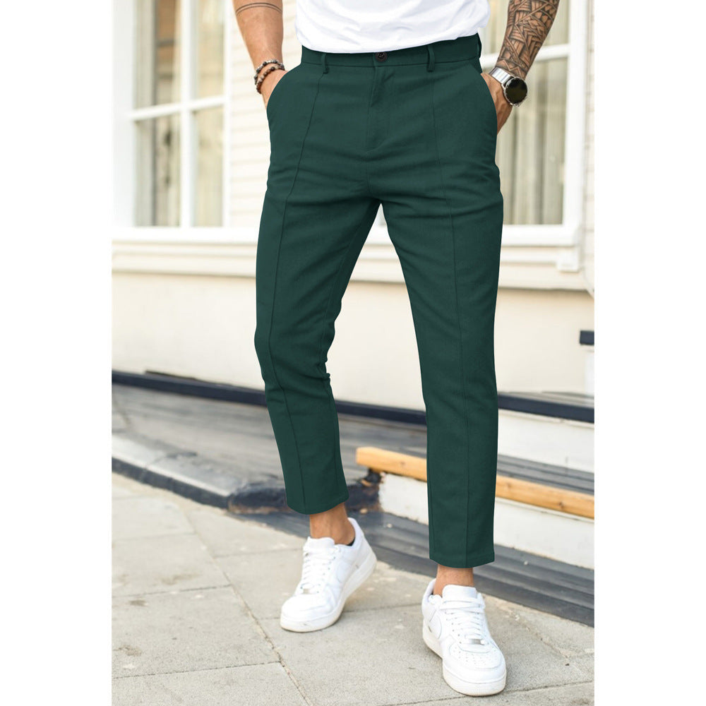 DoubleLine – Casual Broek met Vouwplooi