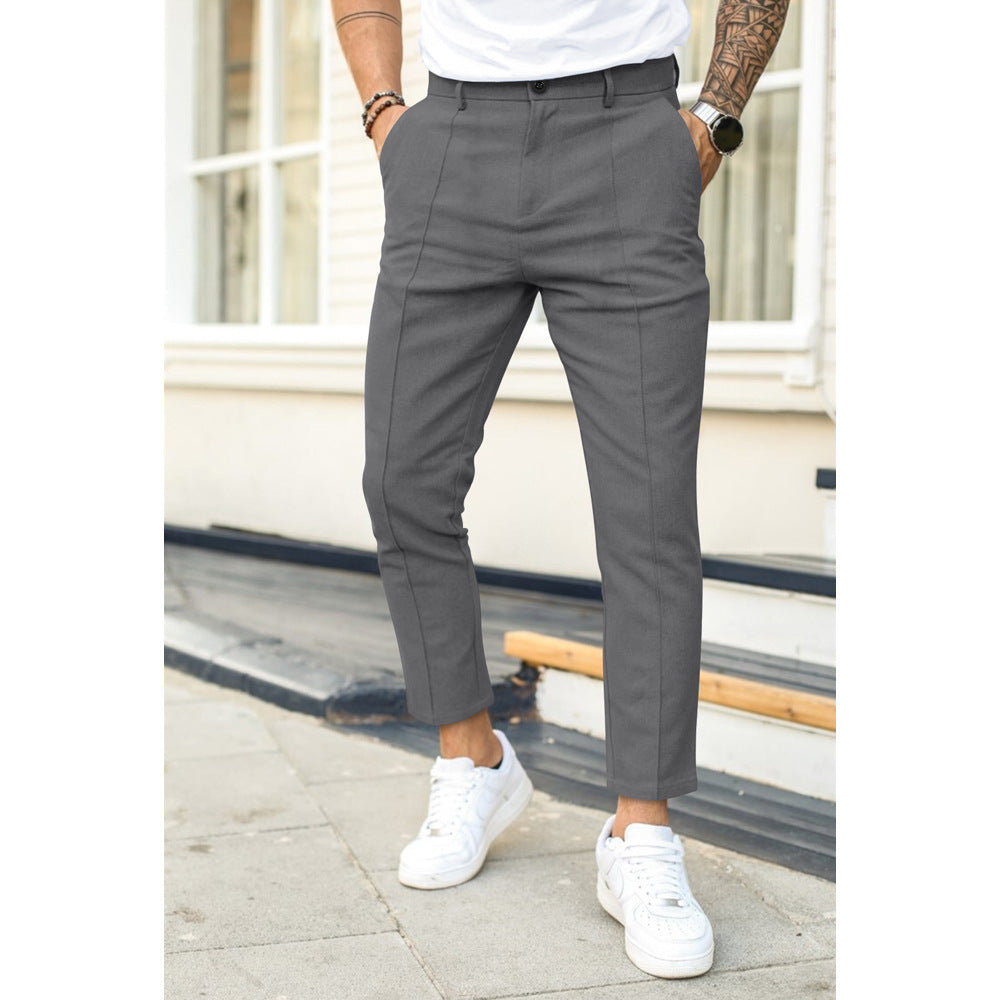 DoubleLine – Casual Broek met Vouwplooi