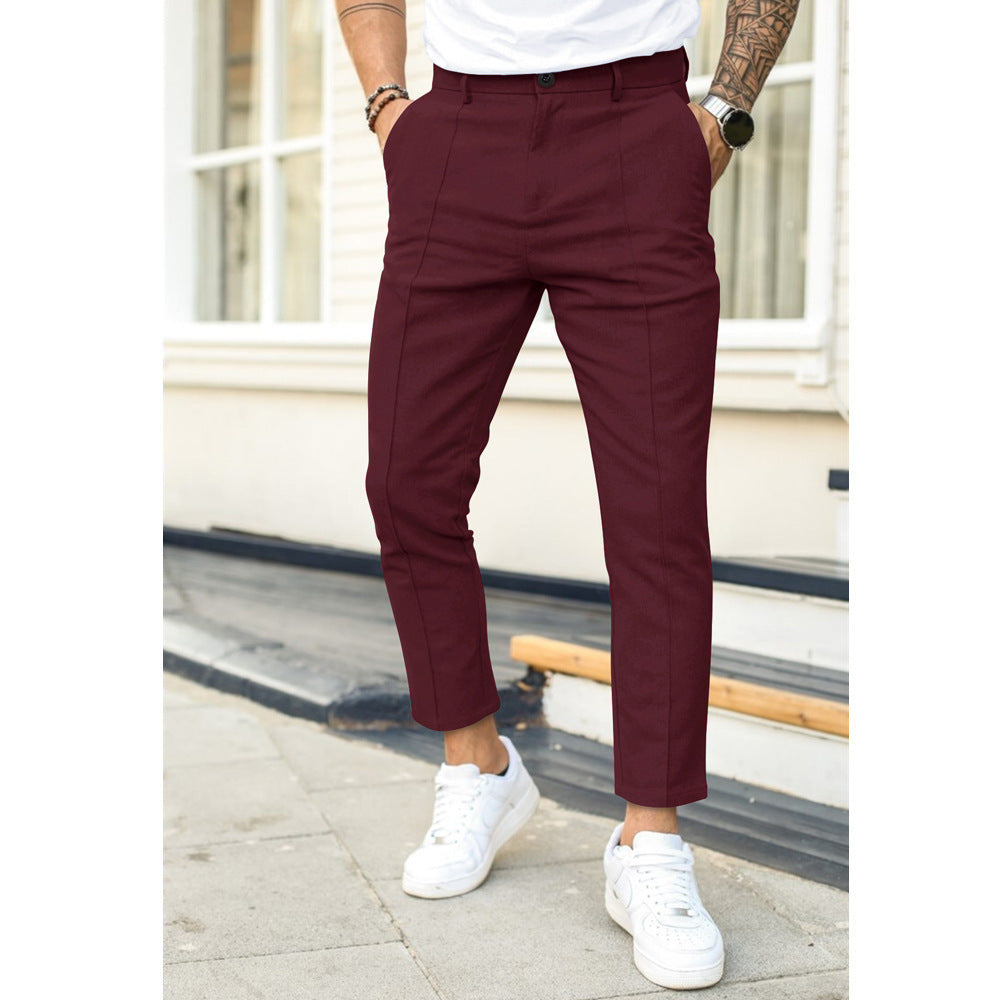DoubleLine – Casual Broek met Vouwplooi