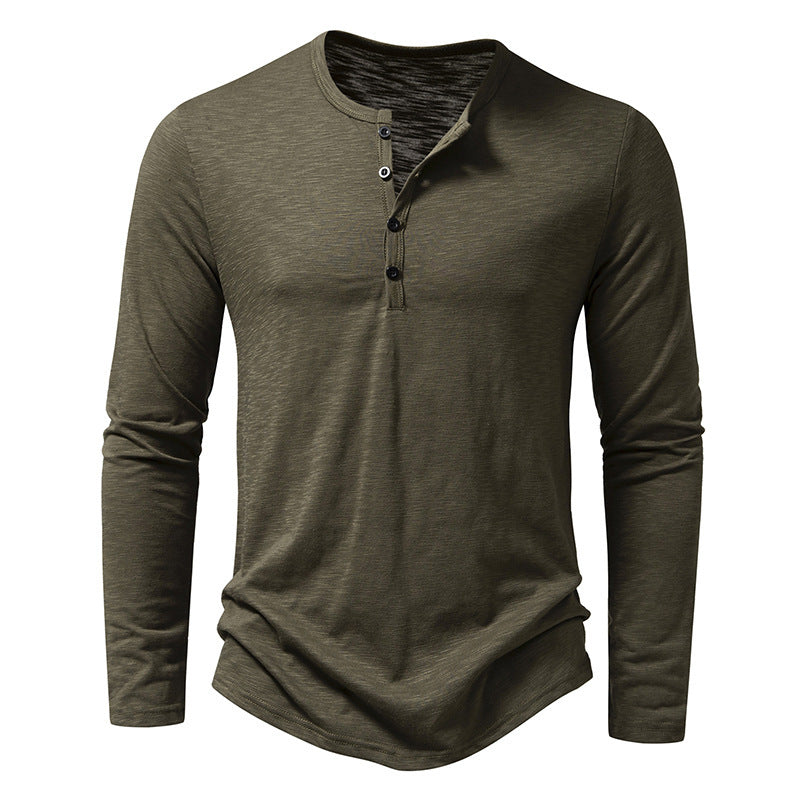 LiteWear – Casual Longsleeve met Henley-hals