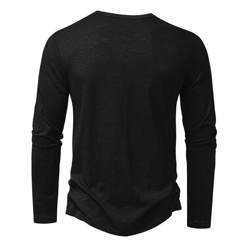 LiteWear – Casual Longsleeve met Henley-hals