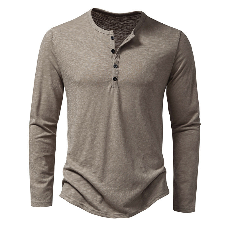 LiteWear – Casual Longsleeve met Henley-hals