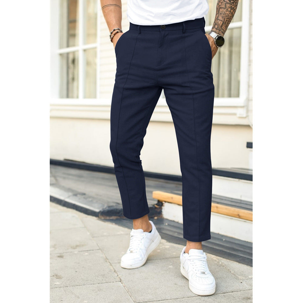 DoubleLine – Casual Broek met Vouwplooi
