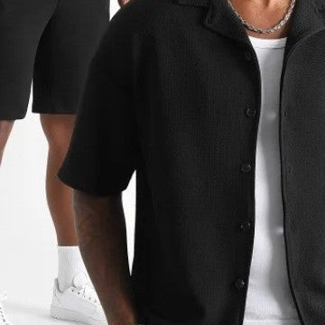 BreezeStyle - Cardigan Shirt and Shorts