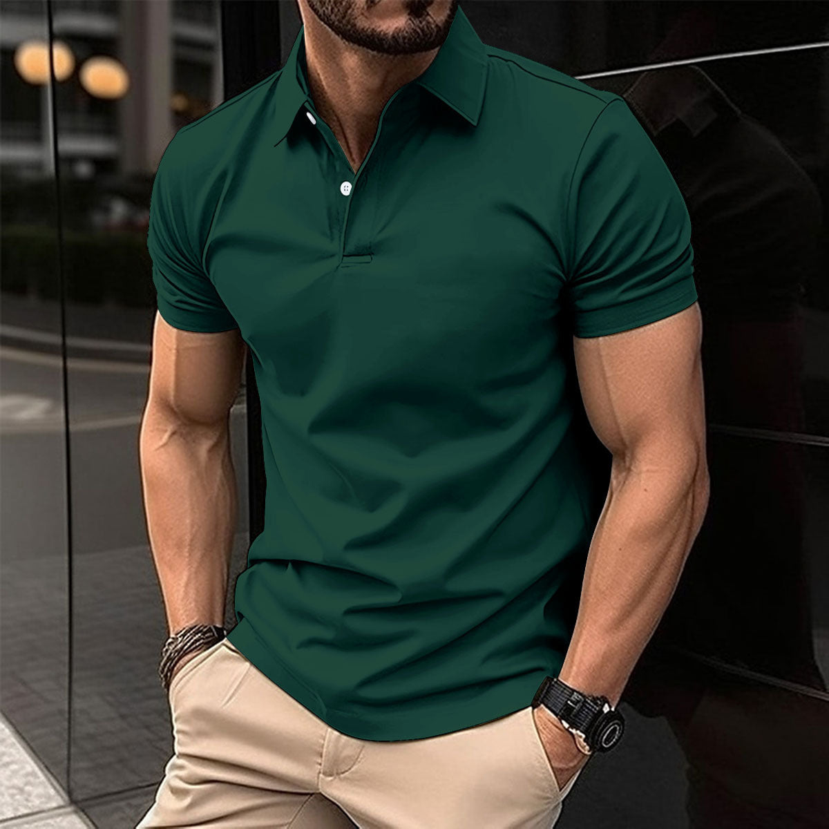 BreezePolo – Stijlvol Poloshirt met Knoopaccent