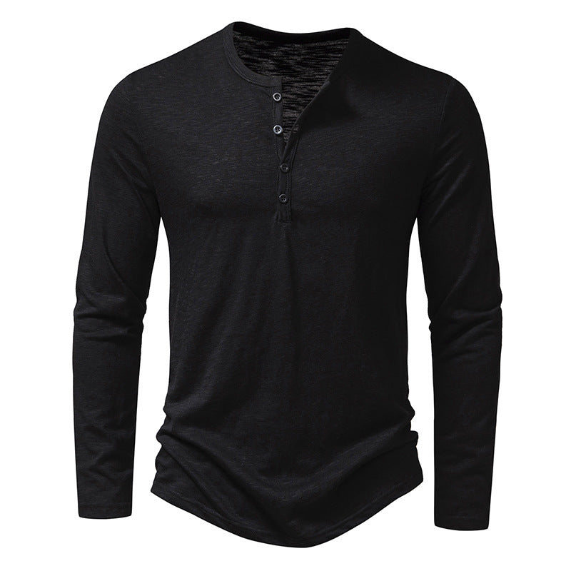 LiteWear – Casual Longsleeve met Henley-hals