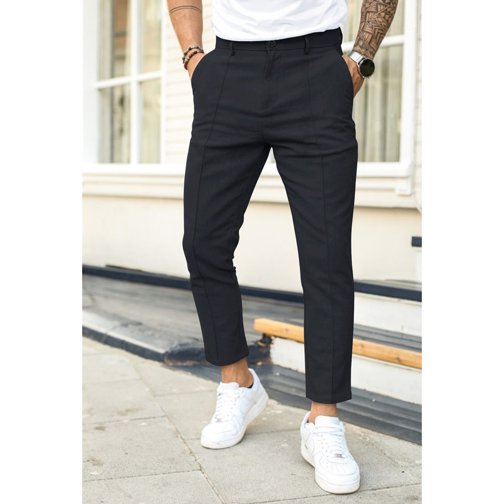 DoubleLine – Casual Broek met Vouwplooi