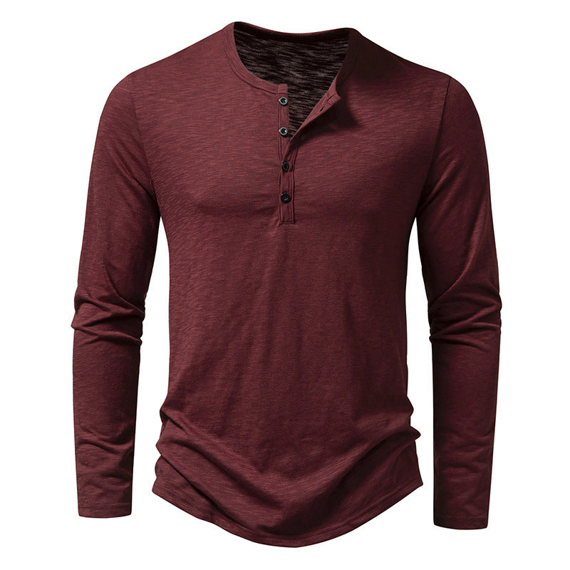 LiteWear – Casual Longsleeve met Henley-hals